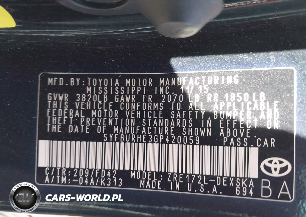 2016 Toyota Corolla S Plus VIN:5YFBURHE3GP420059 - 9