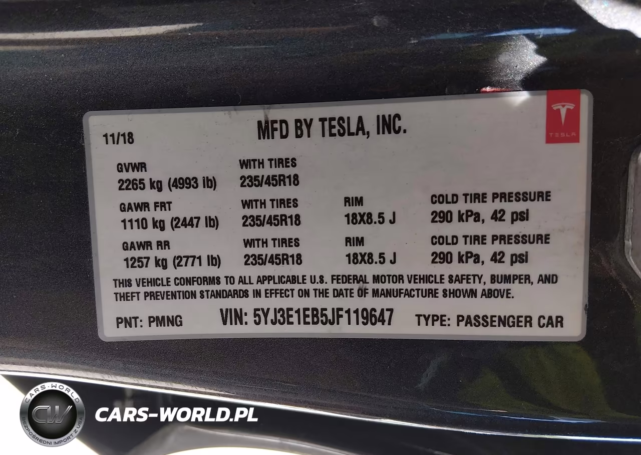 2018 Tesla Model 3 Long Range-Performance VIN:5YJ3E1EB5JF119647 - 9
