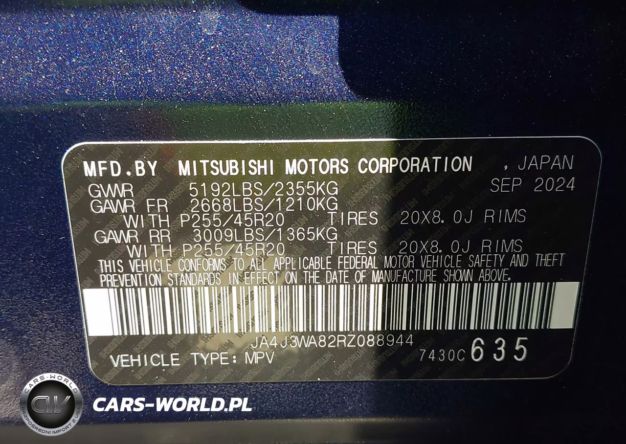 2024 Mitsubishi Outlander Sel 2.5 2Wd-Sel Black Edition 2Wd VIN:JA4J3WA82RZ088944 - 9