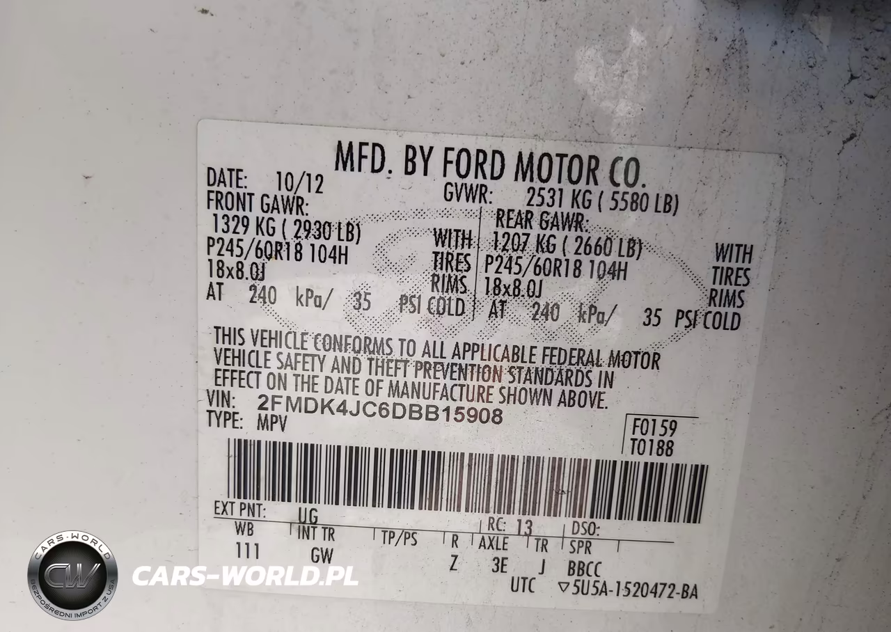 2013 Ford Edge Sel VIN:2FMDK4JC6DBB15908 - 9