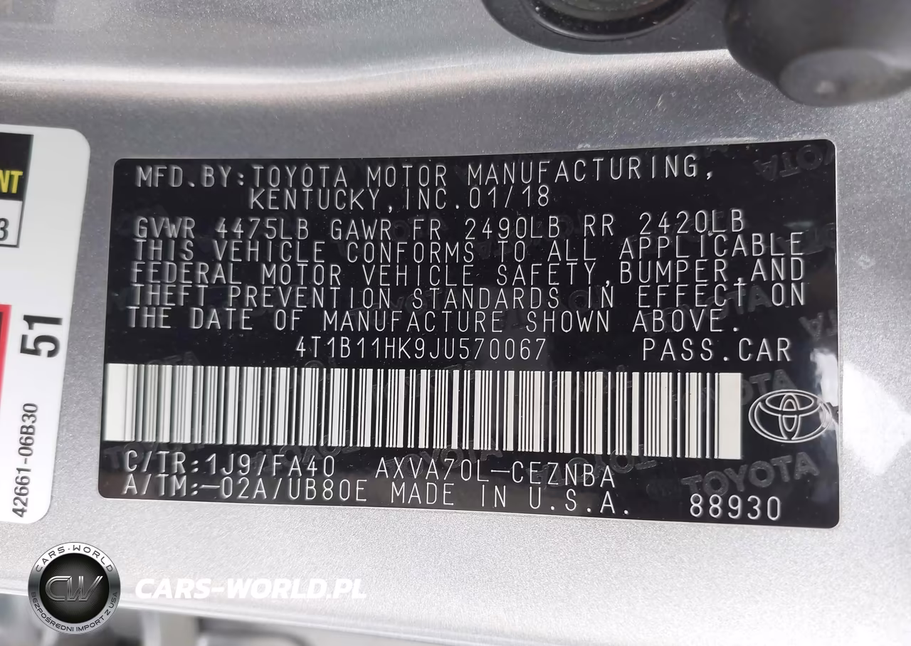 2018 Toyota Camry Le VIN:4T1B11HK9JU570067 - 9