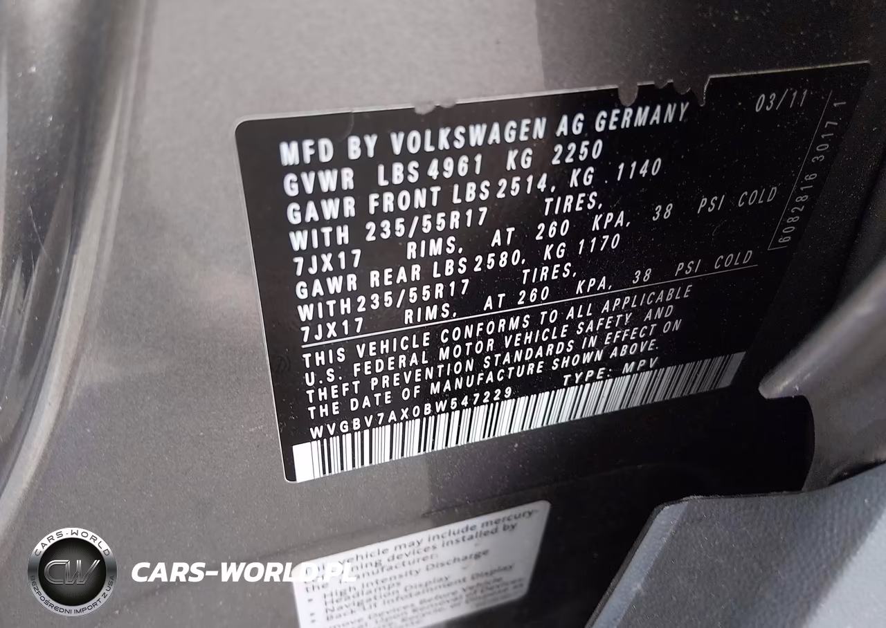 2011 Volkswagen Tiguan Se VIN:WVGBV7AX0BW547229 - 9