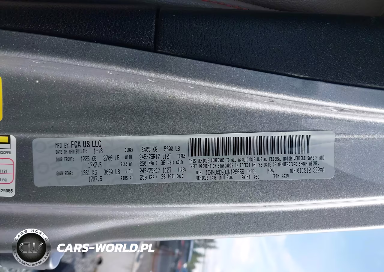 2018 Jeep Wrangler Unlimited Sport S 4X4 VIN:1C4HJXDG3JW129056 - 9