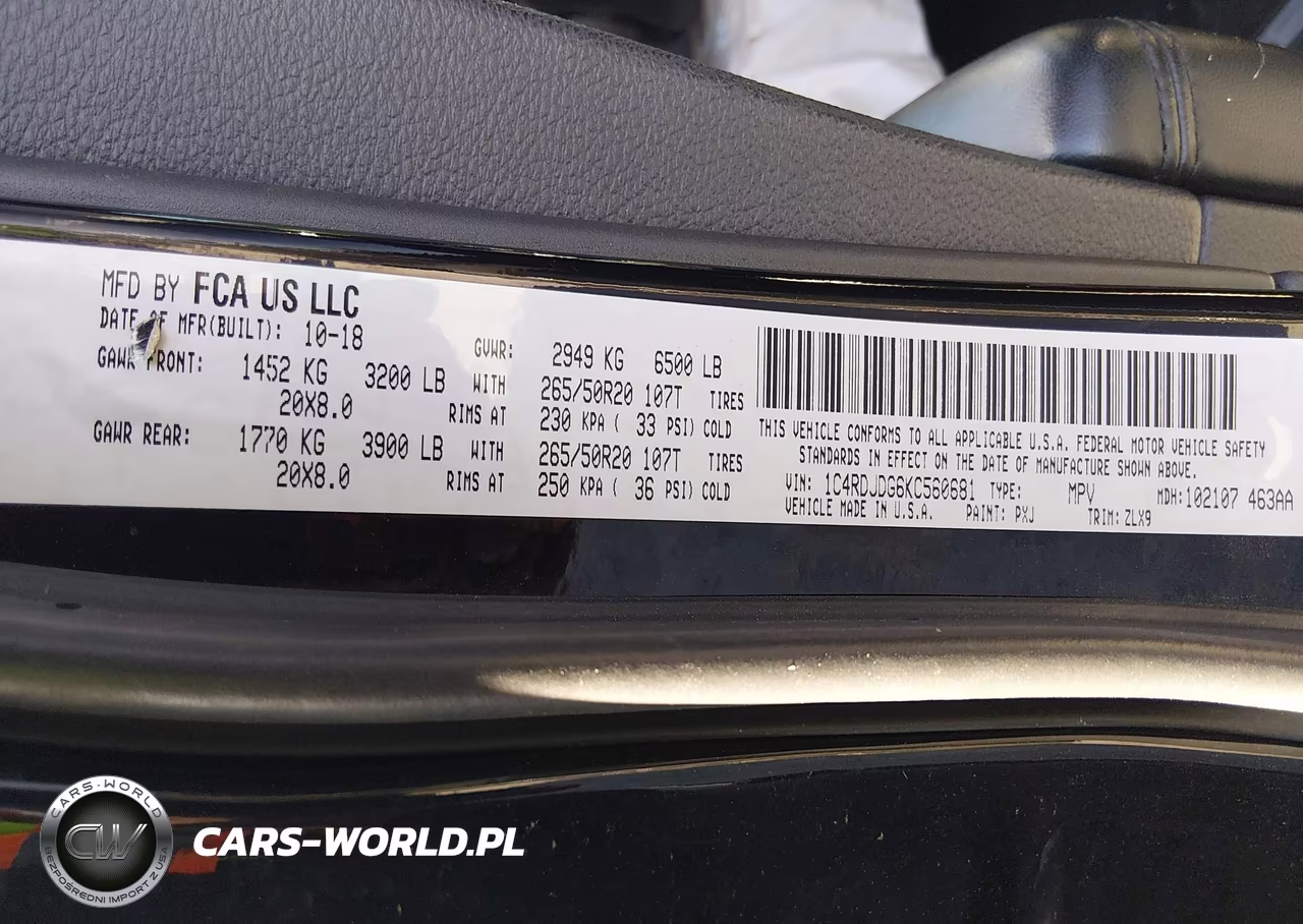 2019 Dodge Durango Gt Plus Awd VIN:1C4RDJDG6KC560681 - 9