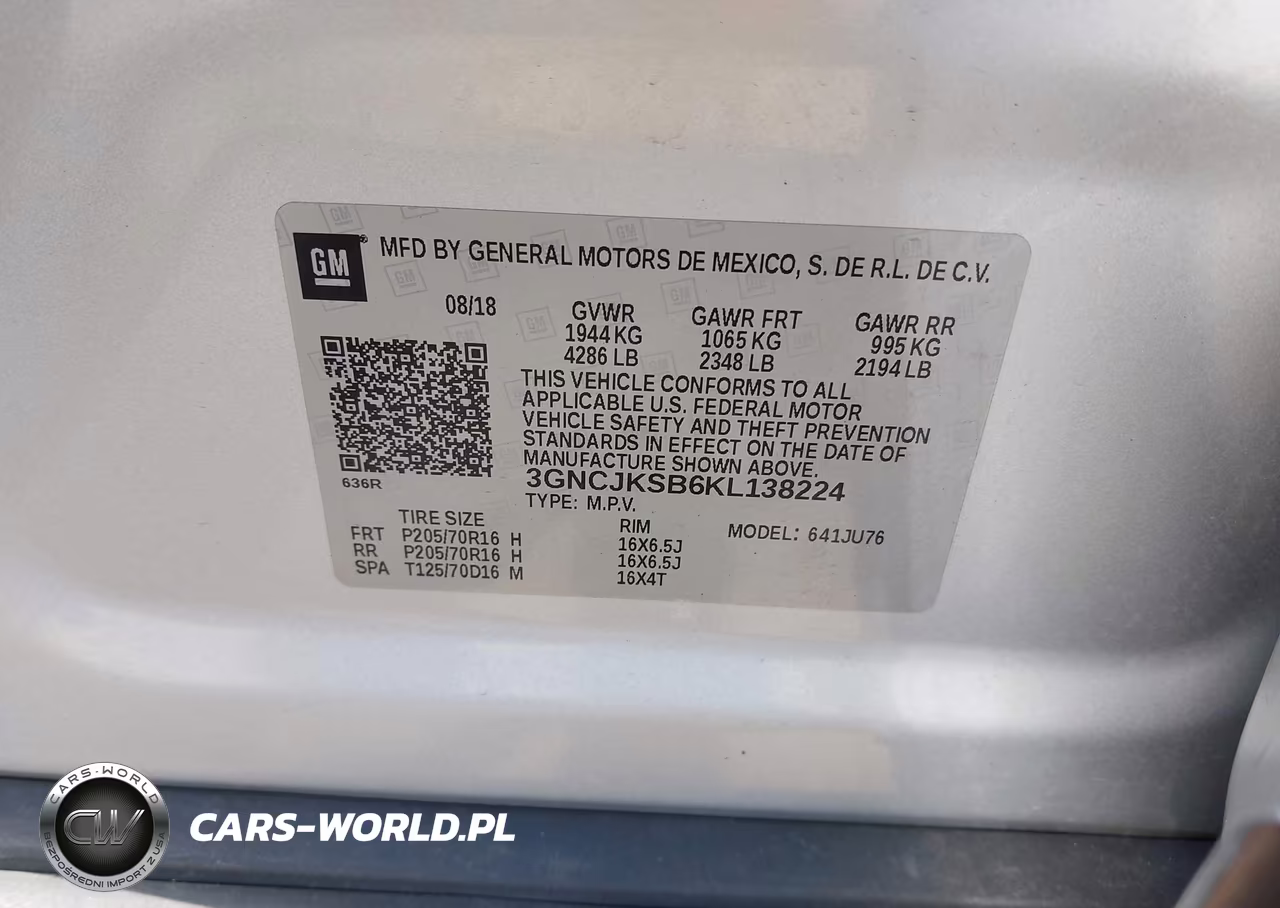 2019 Chevrolet Trax Ls VIN:3GNCJKSB6KL138224 - 9