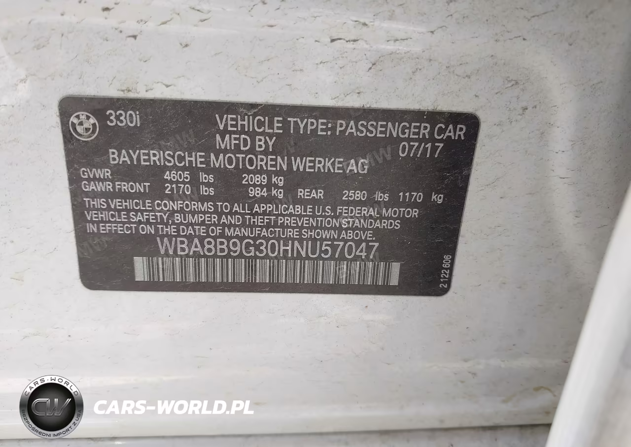 2017 BMW 330I VIN:WBA8B9G30HNU57047 - 9