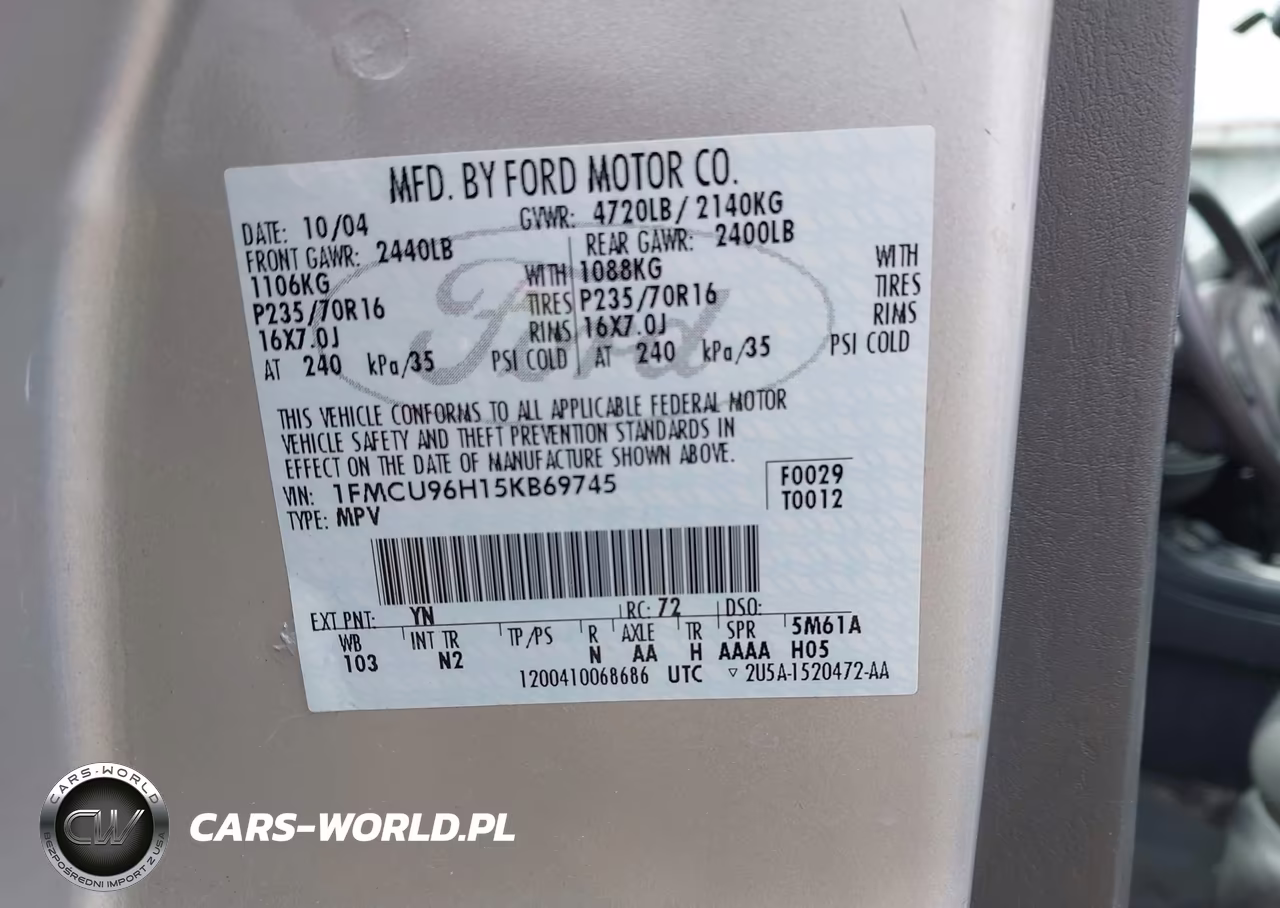 2005 Ford Escape Hybrid VIN:1FMCU96H15KB69745 - 9