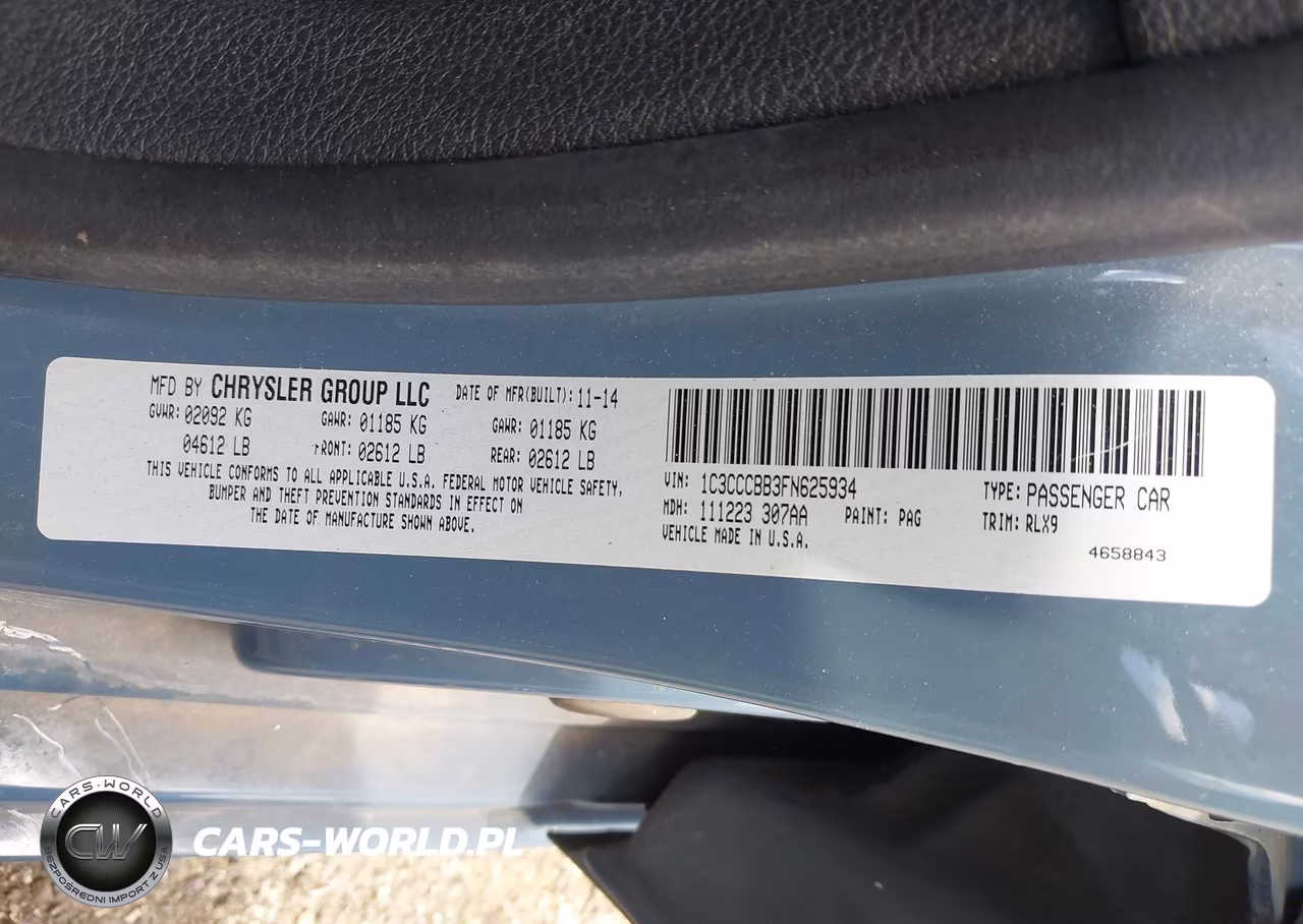 2015 Chrysler 200 S VIN:1C3CCCBB3FN625934 - 9