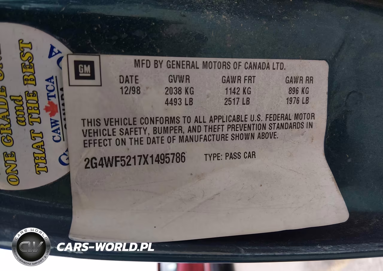 1999 Buick Regal Gs VIN:2G4WF5217X1495786 - 9