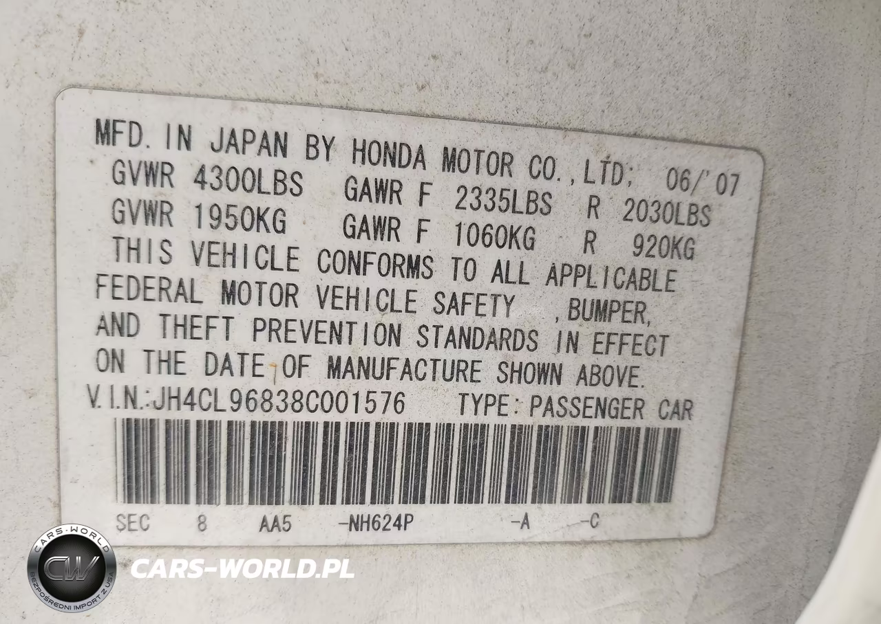 2008 Acura Tsx VIN:JH4CL96838C001576 - 9