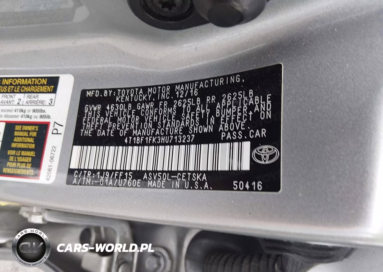 2017 Toyota Camry Se VIN:4T1BF1FK3HU713237 - 9
