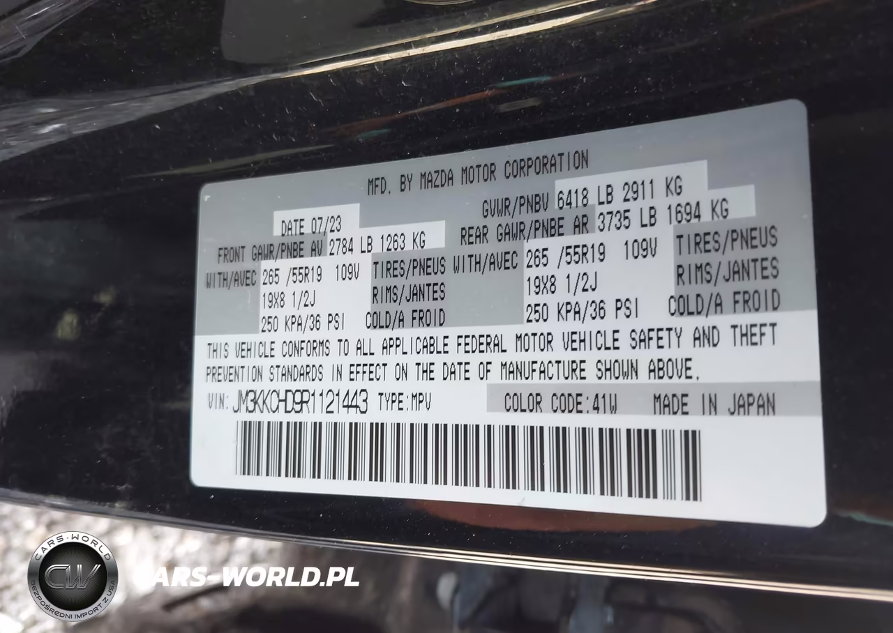 2024 Mazda Cx-90 3.3 Turbo Preferred Plus VIN:JM3KKCHD9R1121443 - 9