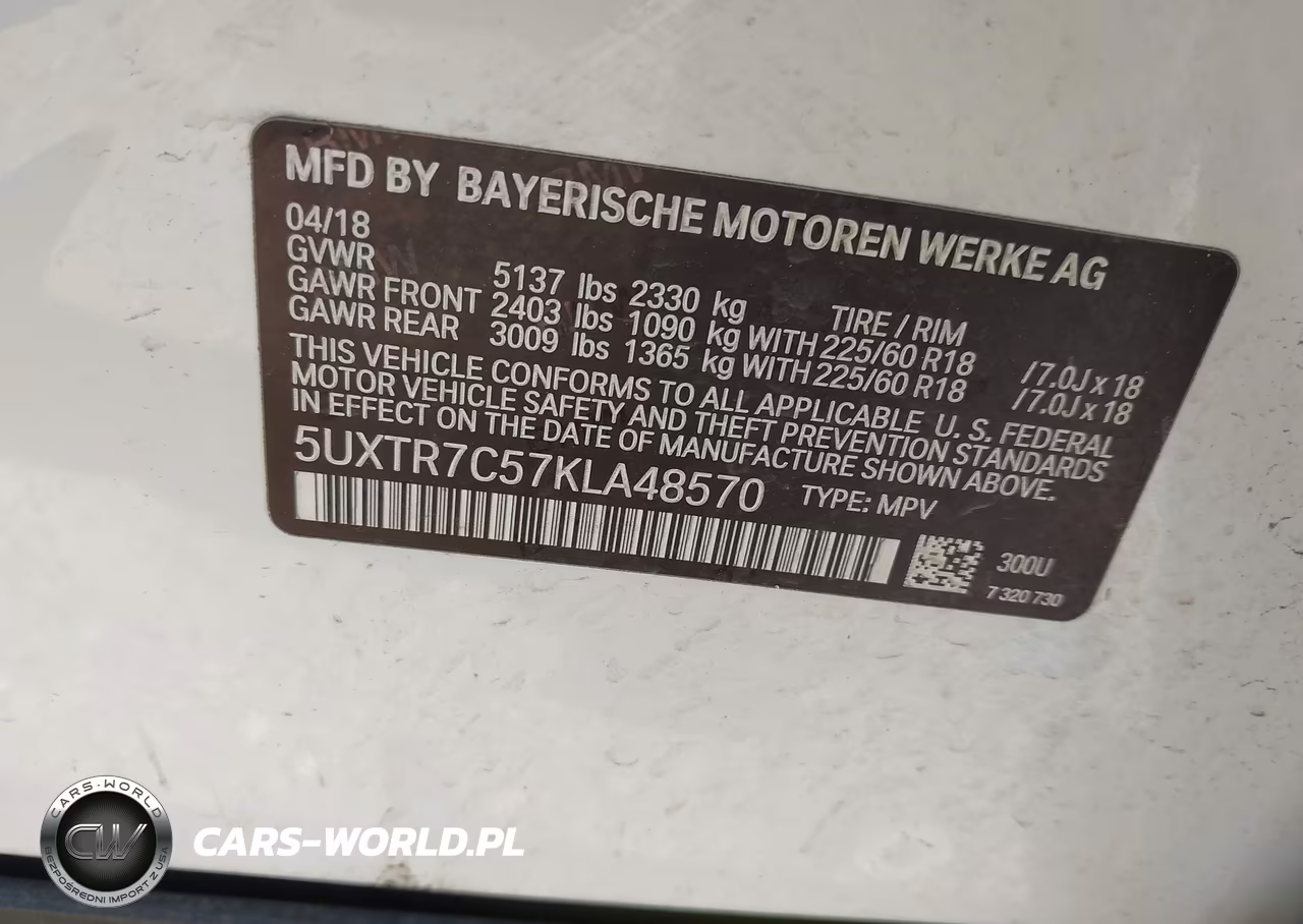 2019 BMW X3 Sdrive30I VIN:5UXTR7C57KLA48570 - 9