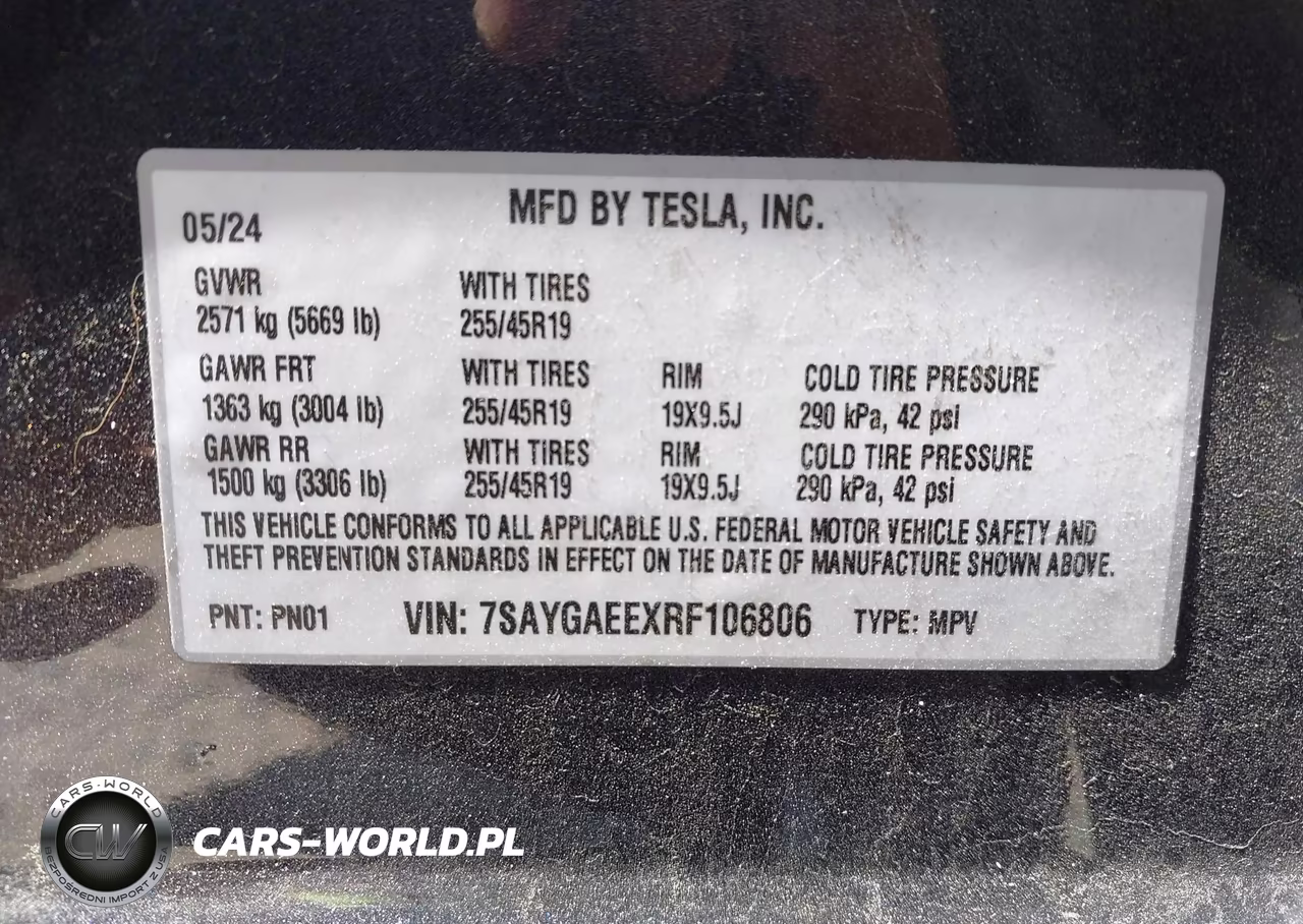 2024 Tesla Model Y Long Range Dual Motor All-Wheel Drive VIN:7SAYGAEEXRF106806 - 9