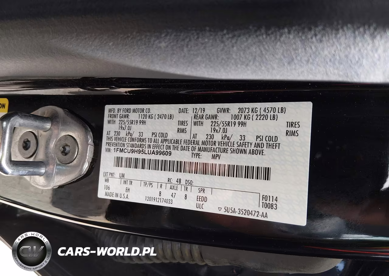 2020 Ford Escape Sel VIN:1FMCU9H95LUA99609 - 9