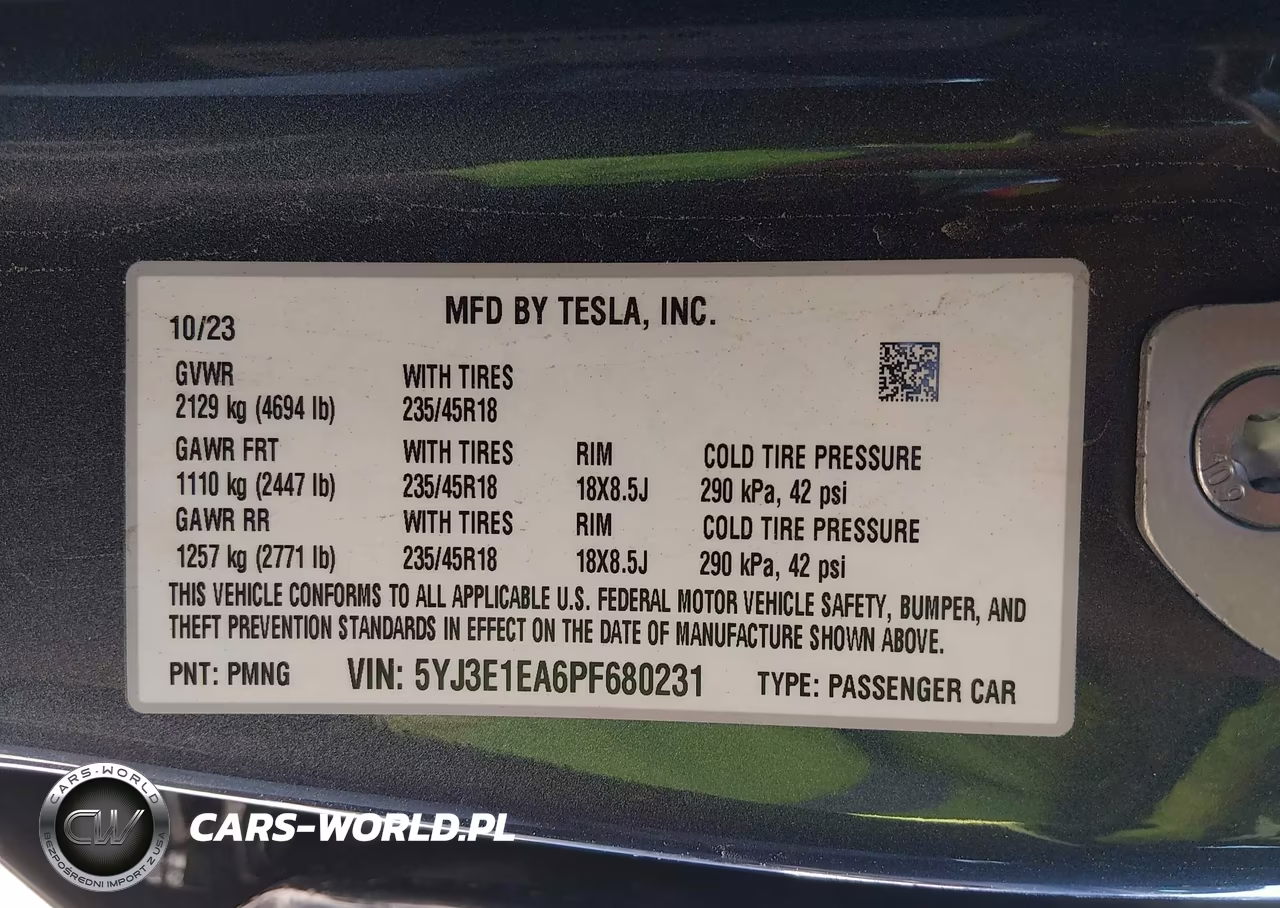 2023 Tesla Model 3 Rear-Wheel Drive VIN:5YJ3E1EA6PF680231 - 9