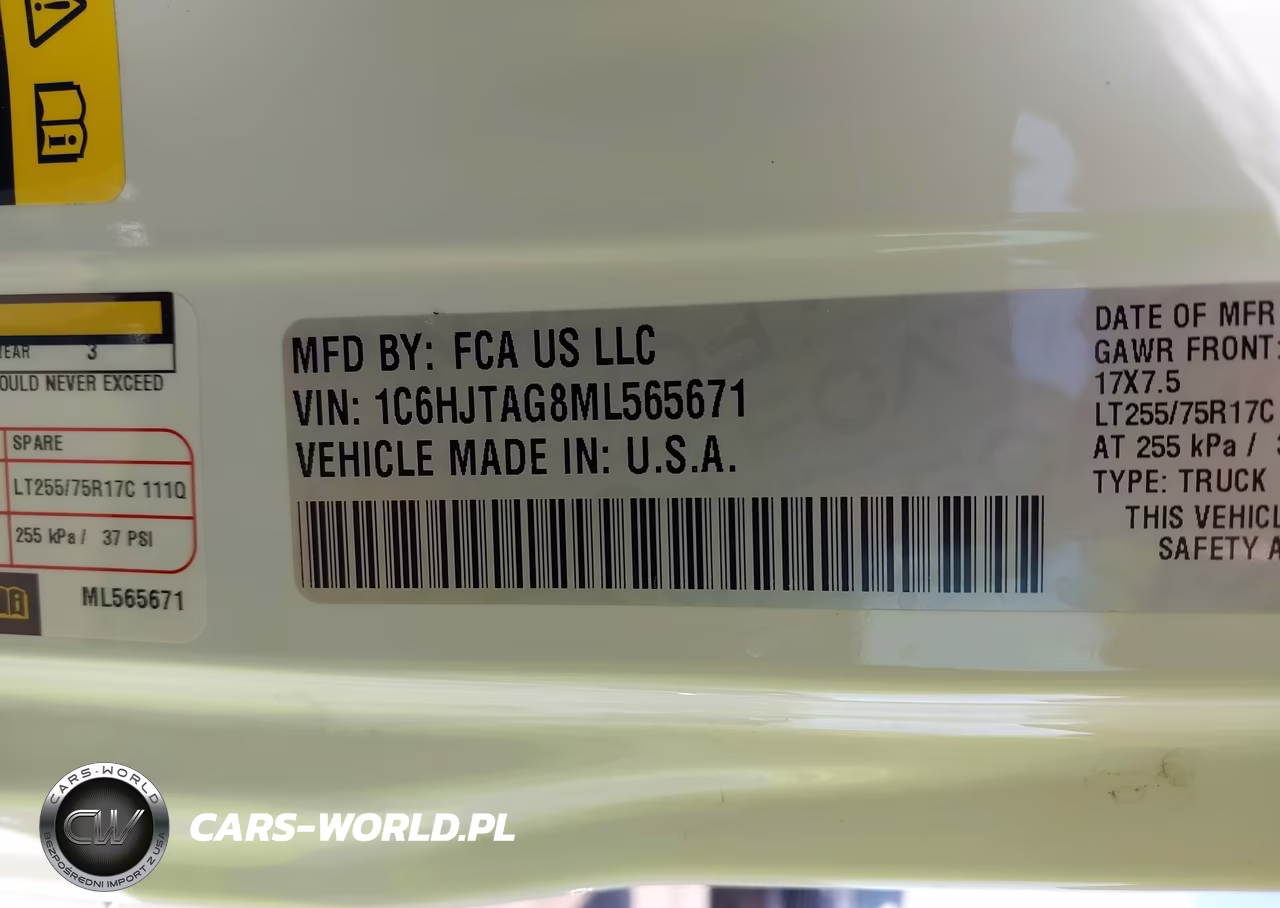 2021 Jeep Gladiator Willys 4X4 VIN:1C6HJTAG8ML565671 - 9