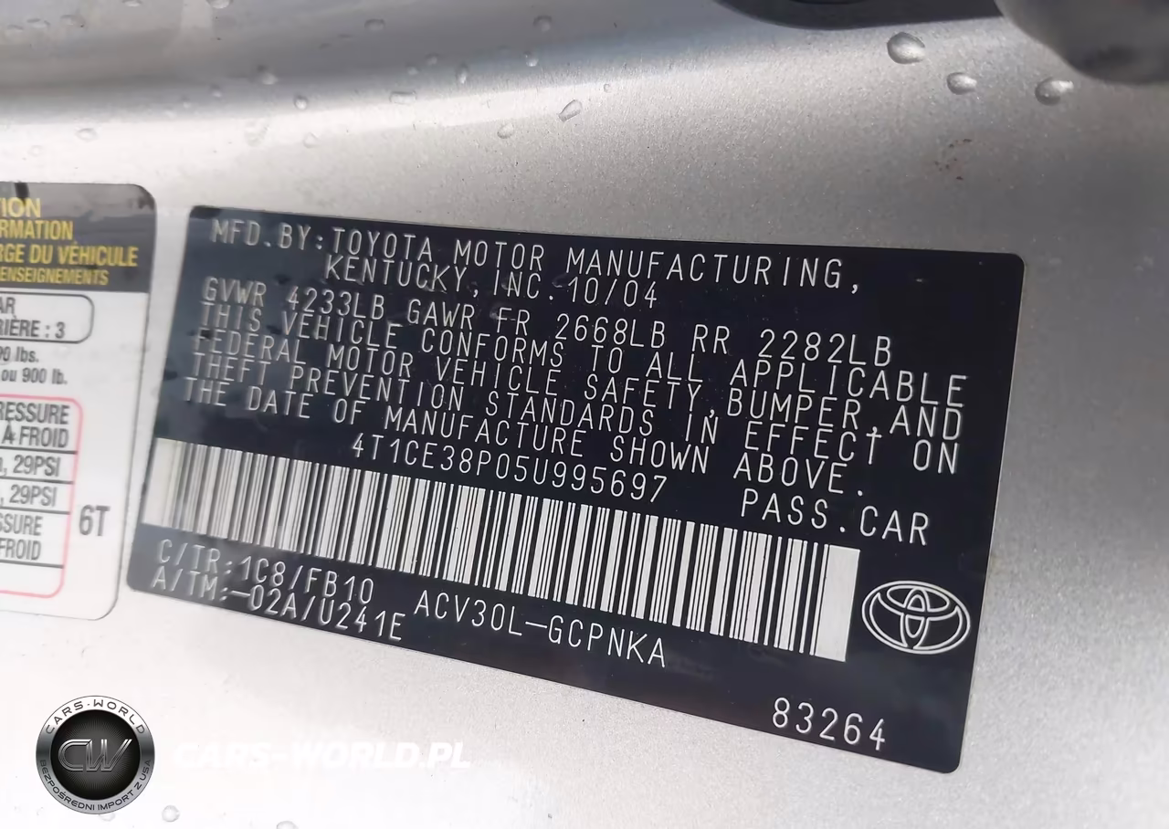 2005 Toyota Camry Solara Se VIN:4T1CE38P05U995697 - 9