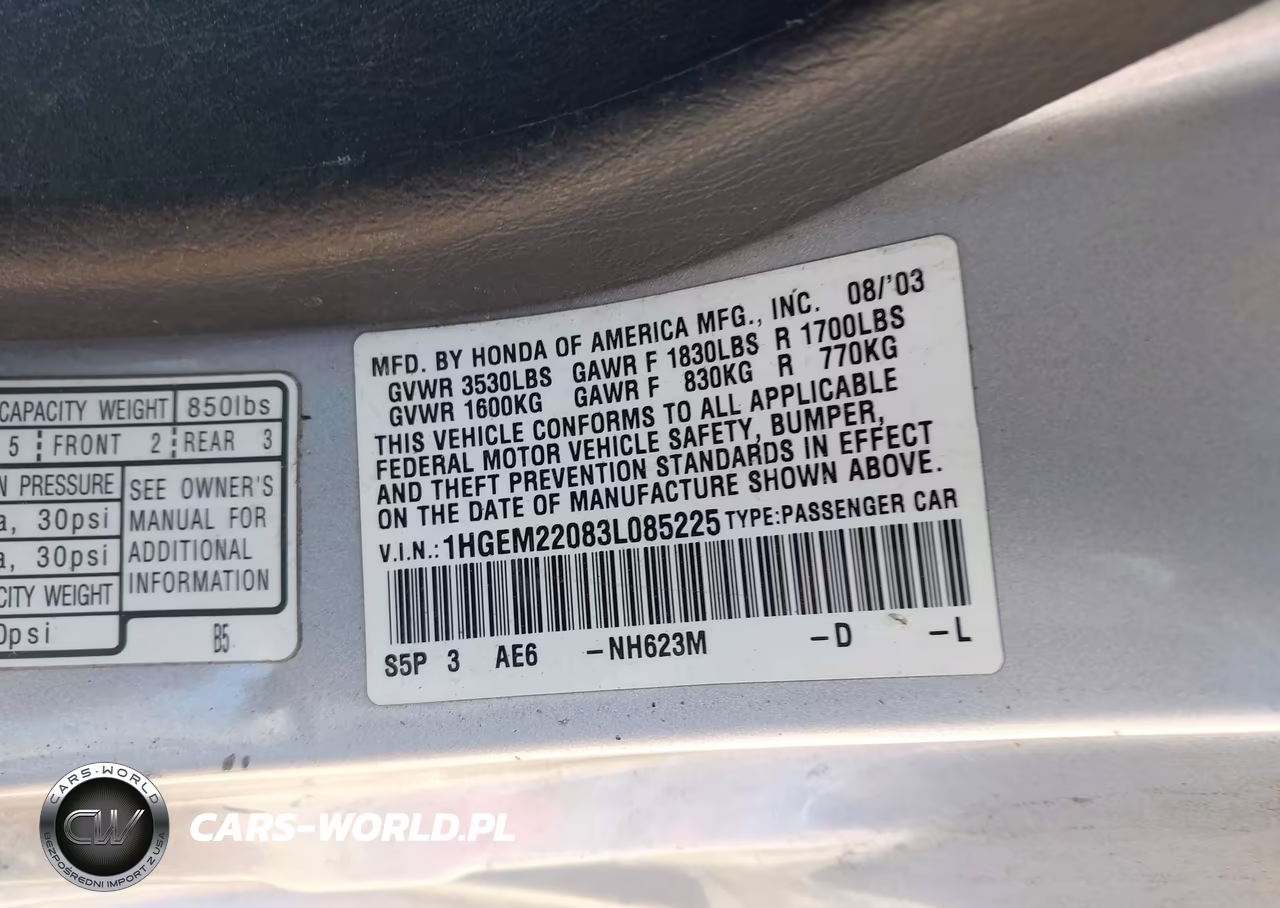 2003 Honda Civic Ex VIN:1HGEM22083L085225 - 9