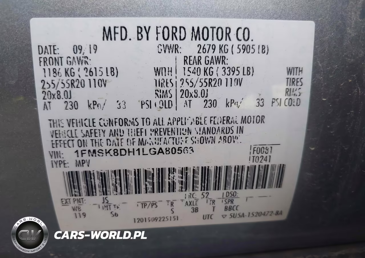 2020 Ford Explorer Xlt VIN:1FMSK8DH1LGA80563 - 9