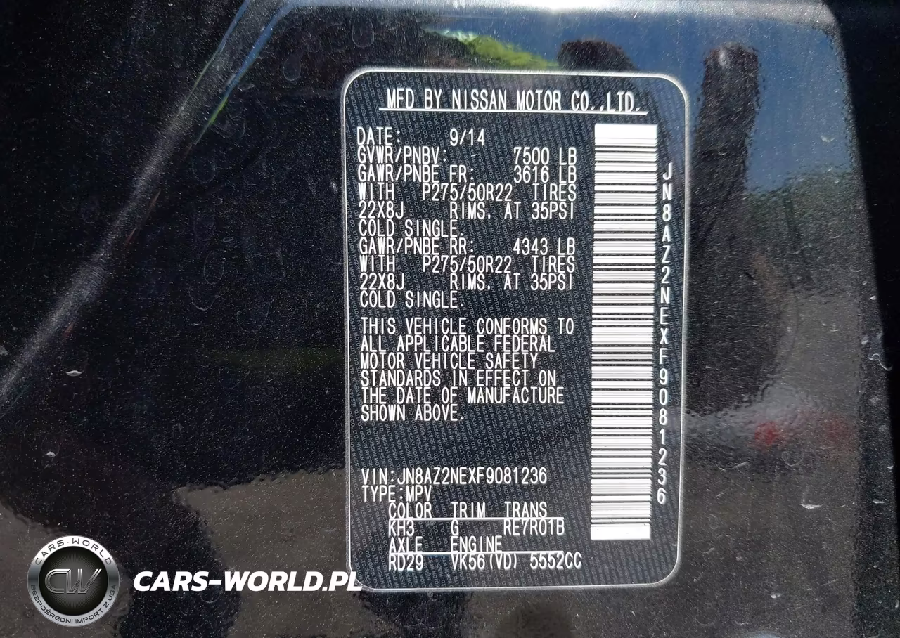 2015 Infiniti Qx80 Limited VIN:JN8AZ2NEXF9081236 - 9