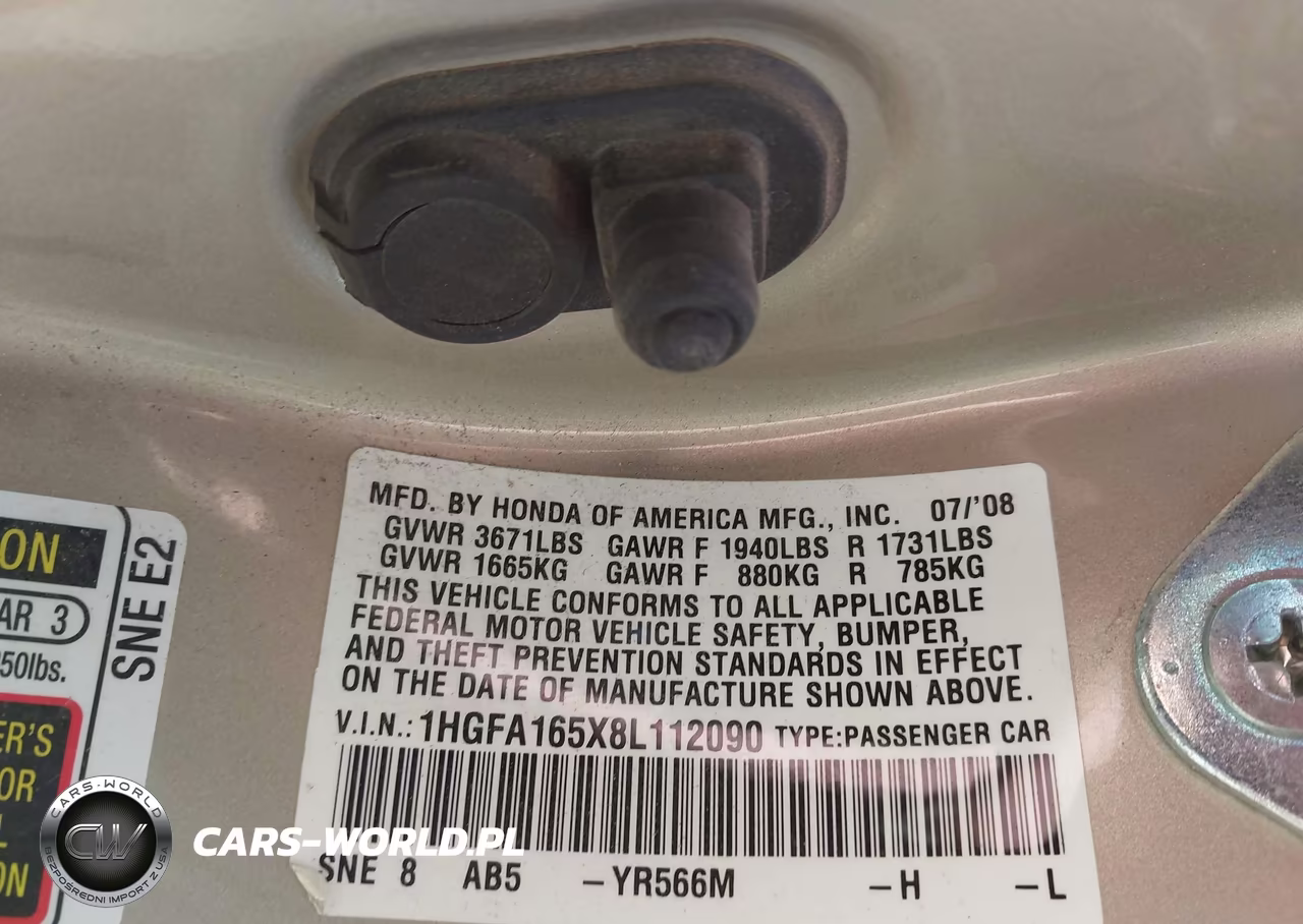 2008 Honda Civic Lx VIN:1HGFA165X8L112090 - 9