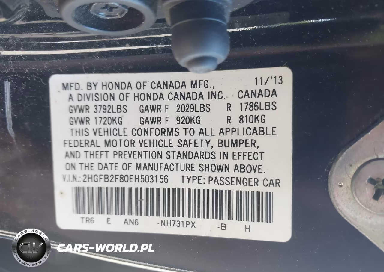 2014 Honda Civic Ex VIN:2HGFB2F80EH503156 - 9