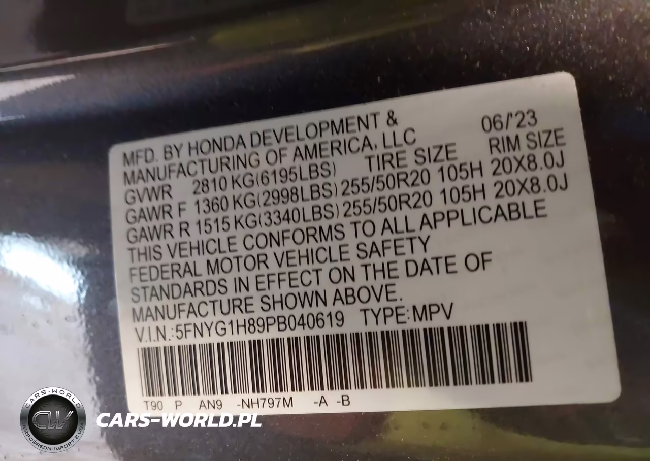 2023 Honda Pilot Awd Elite VIN:5FNYG1H89PB040619 - 9