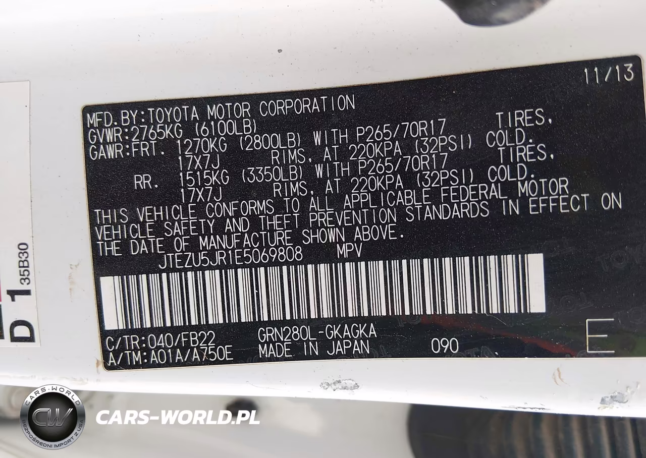 2014 Toyota 4Runner Sr5 VIN:JTEZU5JR1E5069808 - 9