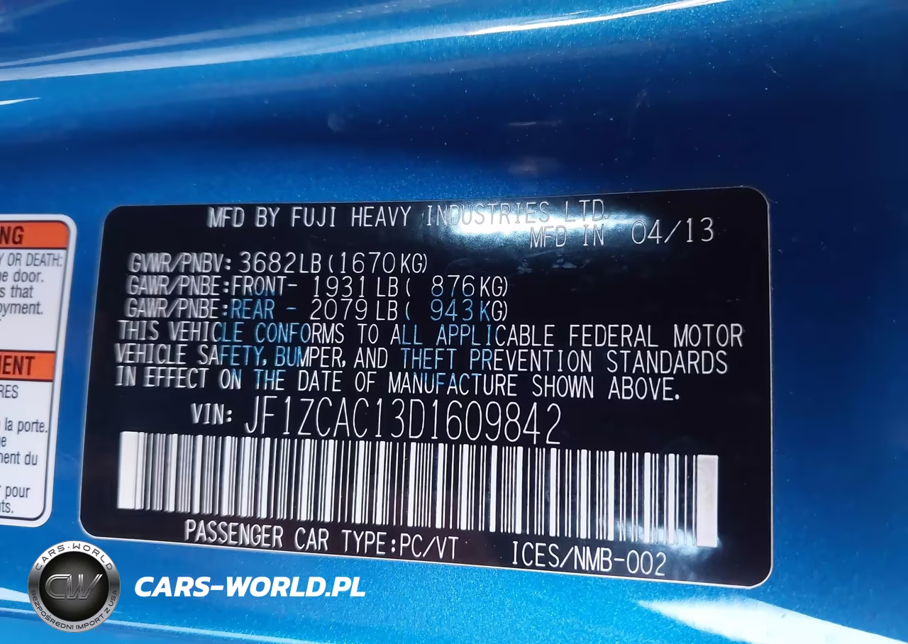 2013 Subaru Brz Limited VIN:JF1ZCAC13D1609842 - 9