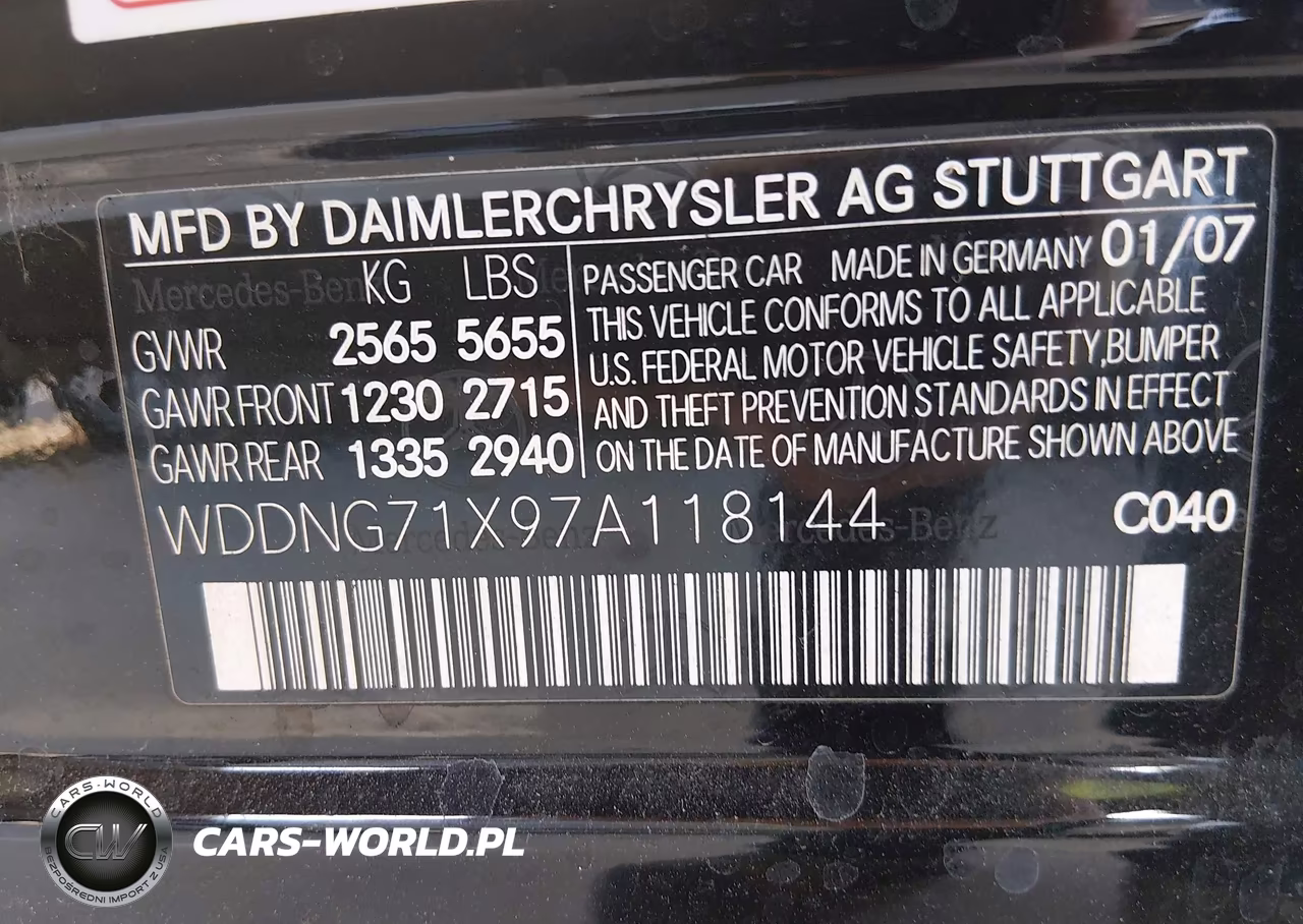 2007 Mercedes-Benz S 550 VIN:WDDNG71X97A118144 - 9