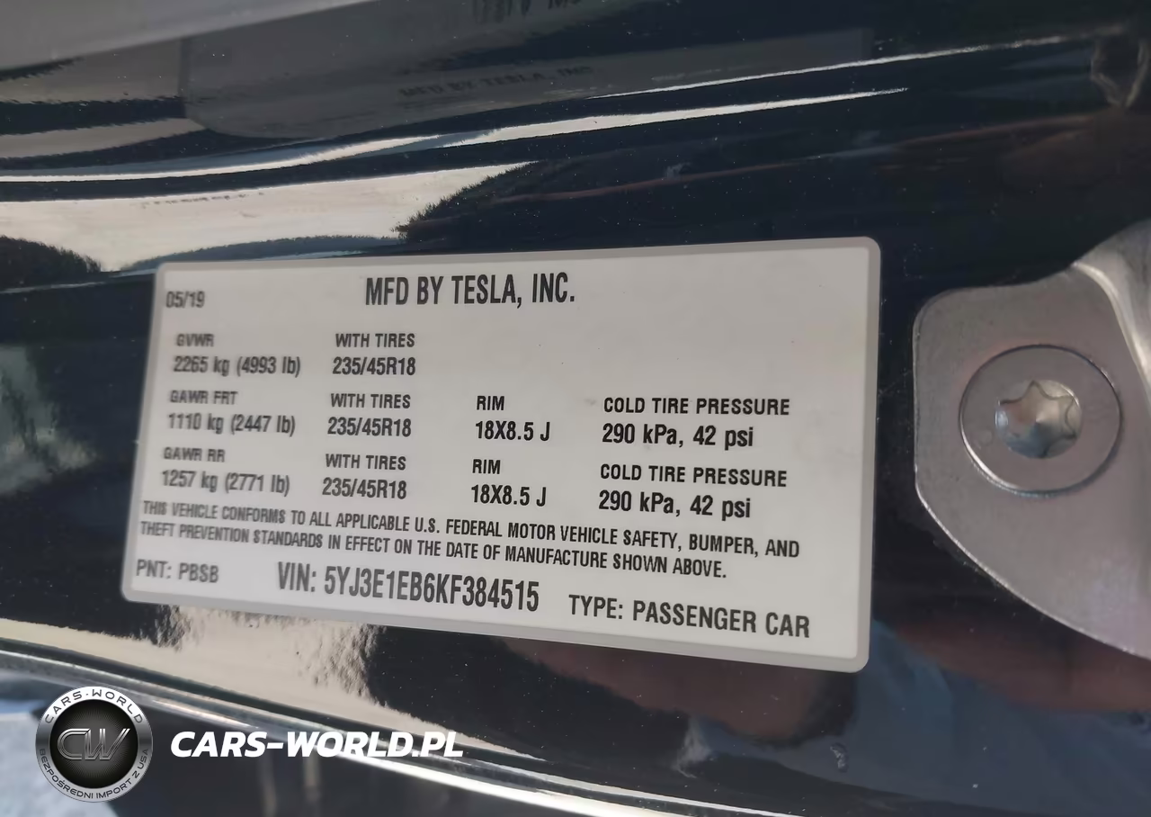 2019 Tesla Model 3 Long Range-Performance VIN:5YJ3E1EB6KF384515 - 9
