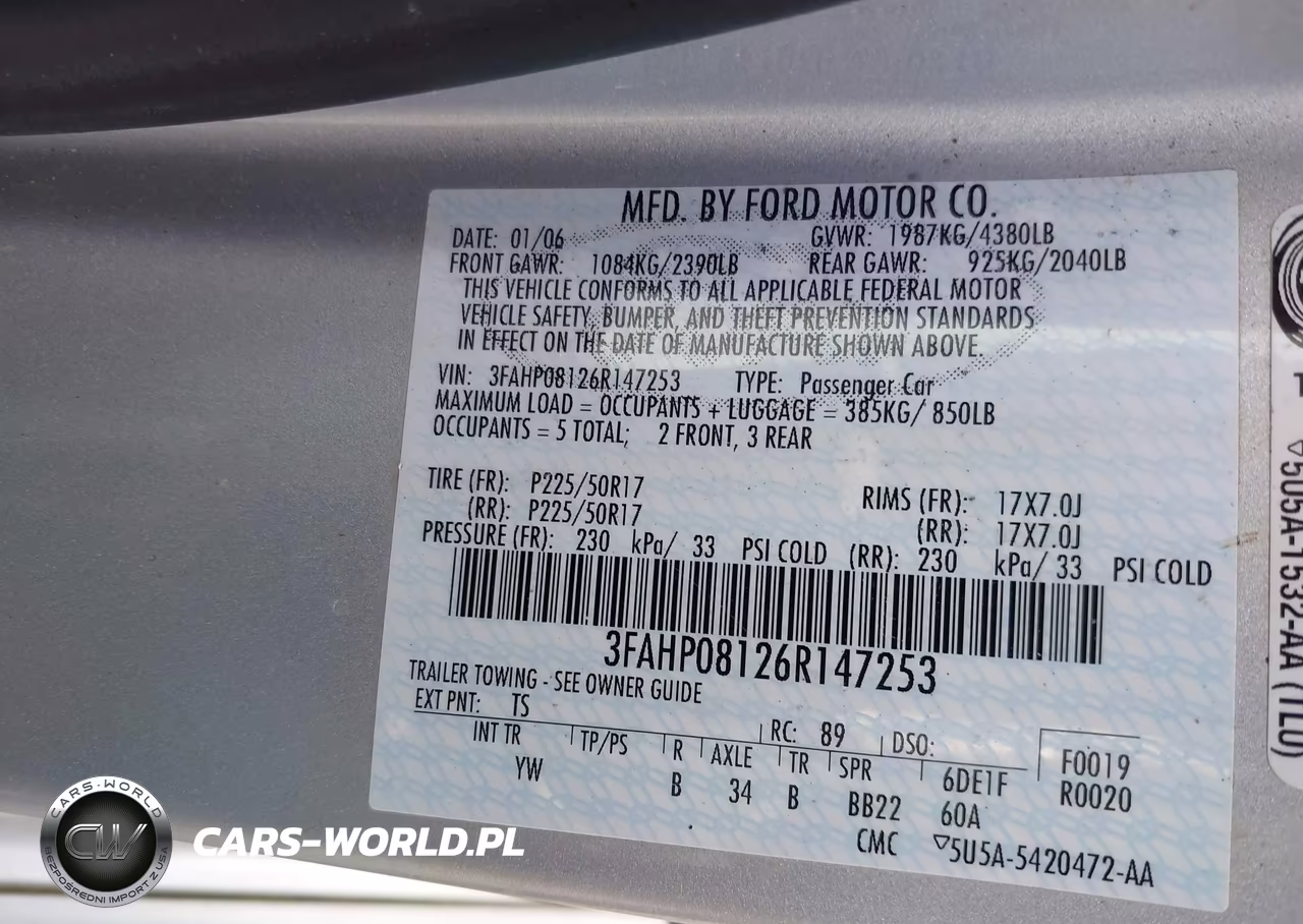 2006 Ford Fusion Sel VIN:3FAHP08126R147253 - 9