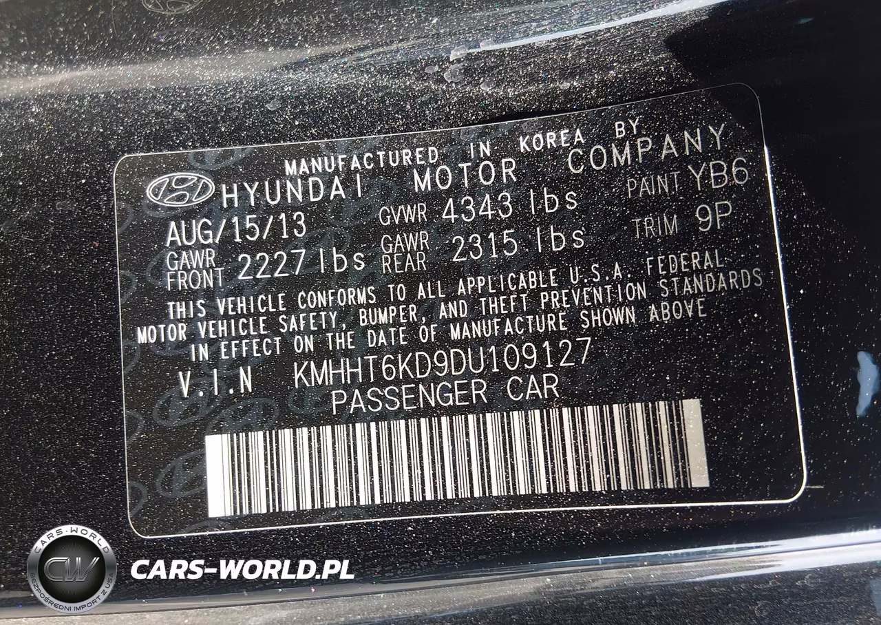 2013 Hyundai Genesis 2.0T VIN:KMHHT6KD9DU109127 - 9