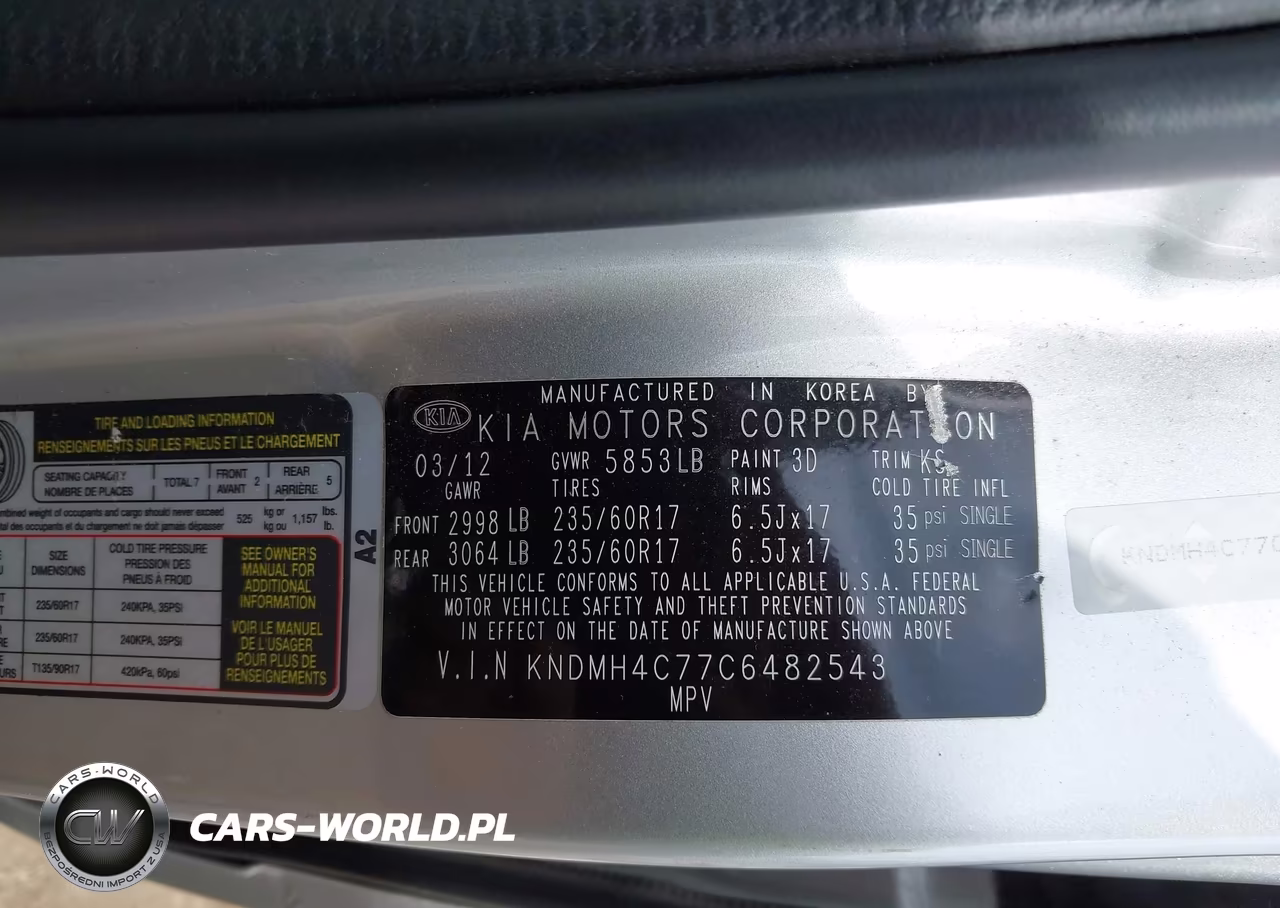 2012 Kia Sedona Ex VIN:KNDMH4C77C6482543 - 9