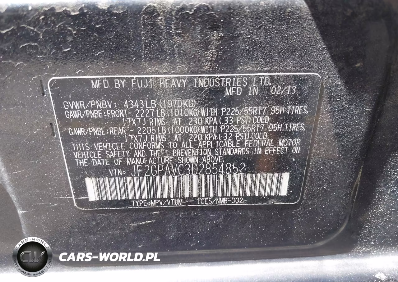 2013 Subaru Xv Crosstrek 2.0I Premium VIN:JF2GPAVC3D2854852 - 9