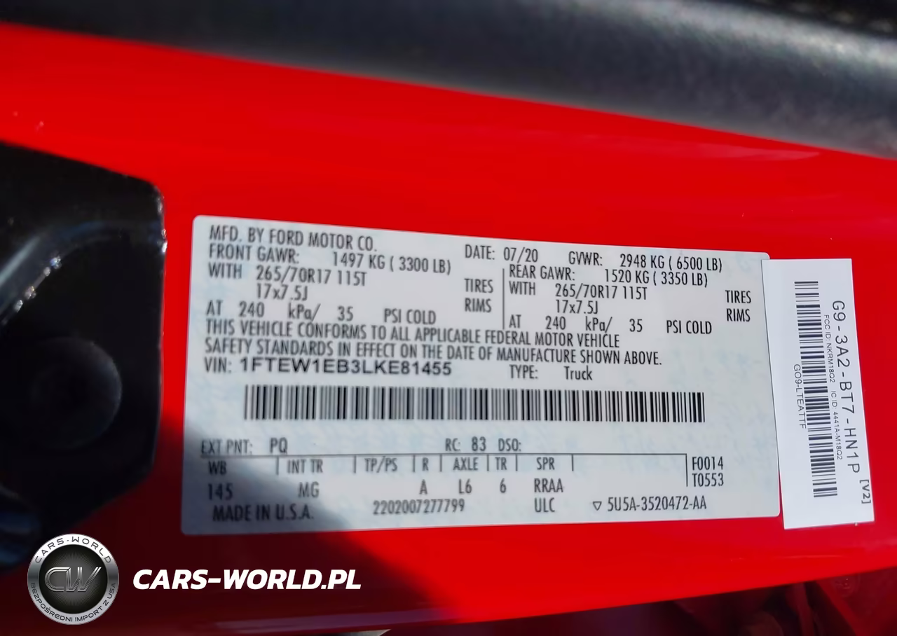2020 Ford F-150 Xlt VIN:1FTEW1EB3LKE81455 - 9