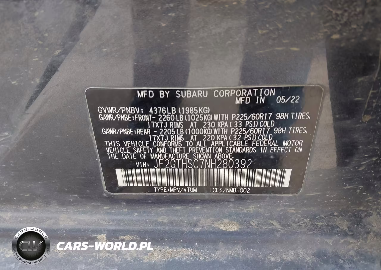 2022 Subaru Crosstrek Sport VIN:JF2GTHSC7NH280392 - 9