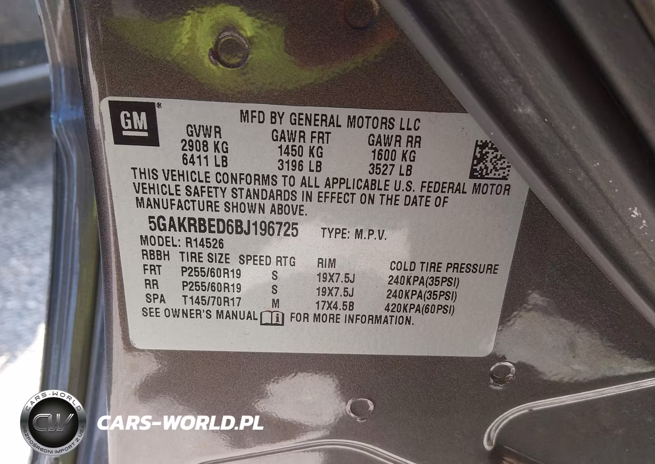 2011 Buick Enclave 1Xl VIN:5GAKRBED6BJ196725 - 9