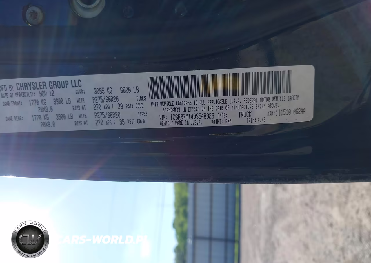 2013 Ram 1500 Sport VIN:1C6RR7MT4DS548823 - 9