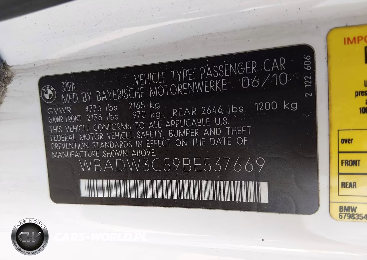 2011 BMW 328I VIN:WBADW3C59BE537669 - 9