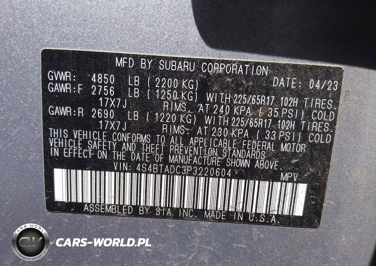 2023 Subaru Outback Premium VIN:4S4BTADC3P3220604 - 9