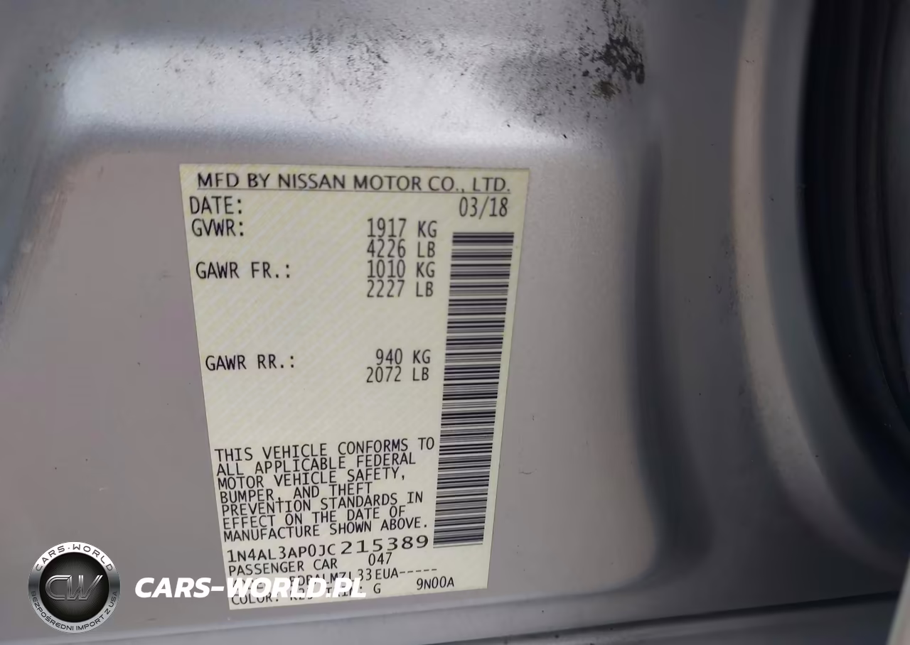 2018 Nissan Altima 2.5 Sv VIN:1N4AL3AP0JC215389 - 9