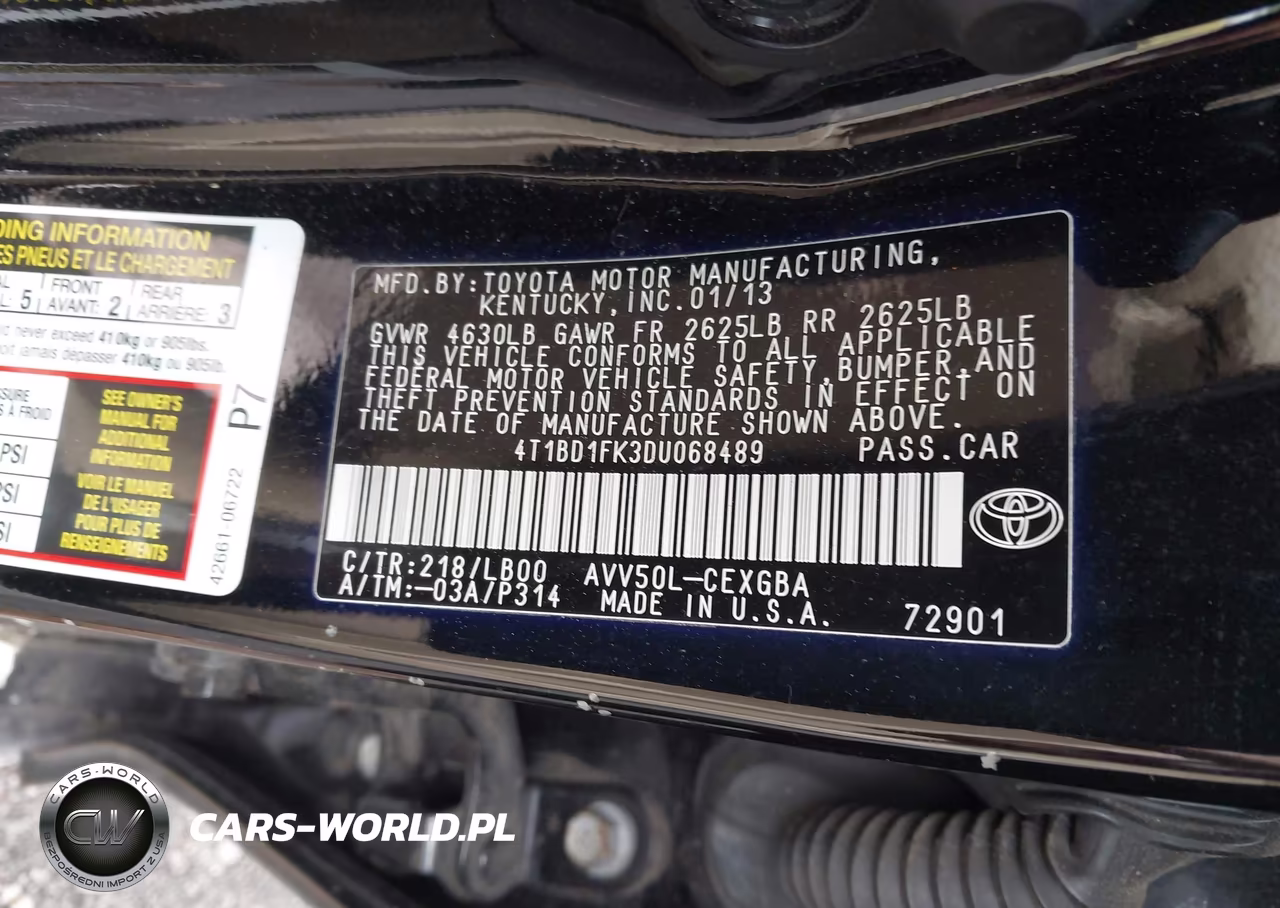 2013 Toyota Camry Hybrid Xle VIN:4T1BD1FK3DU068489 - 9