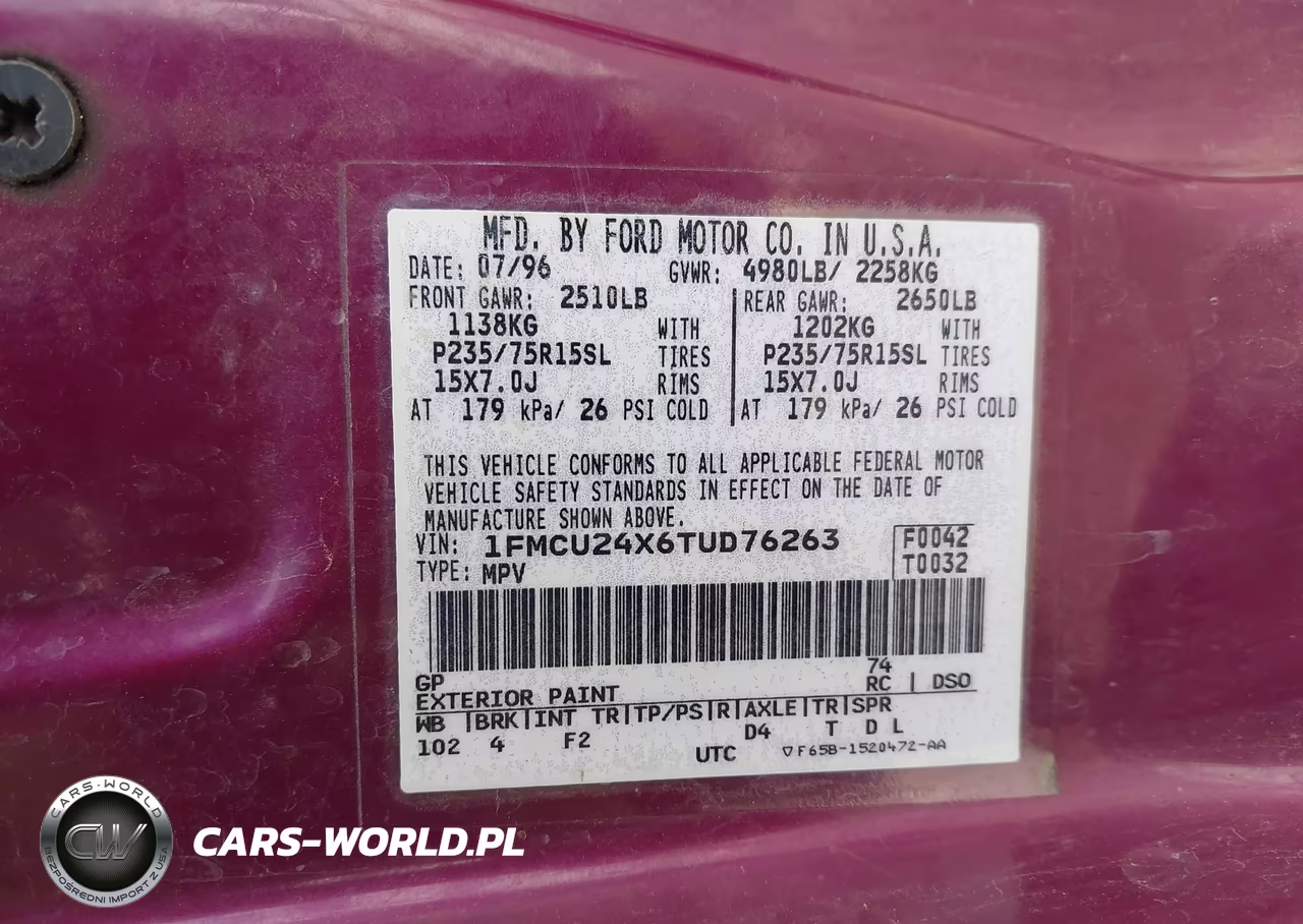 1996 Ford Explorer VIN:1FMCU24X6TUD76263 - 9