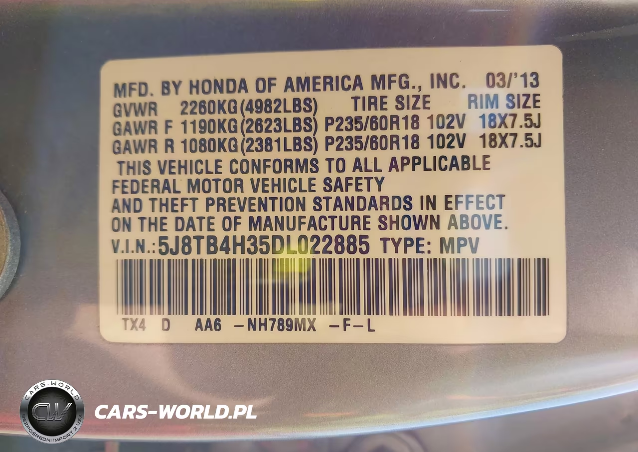 2013 Acura Rdx VIN:5J8TB4H35DL022885 - 9