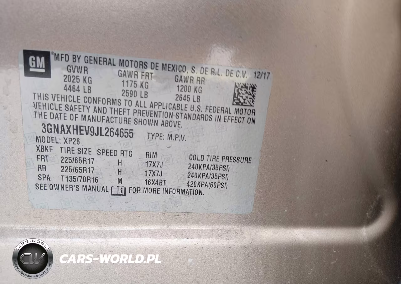 2018 Chevrolet Equinox Ls VIN:3GNAXHEV9JL264655 - 9