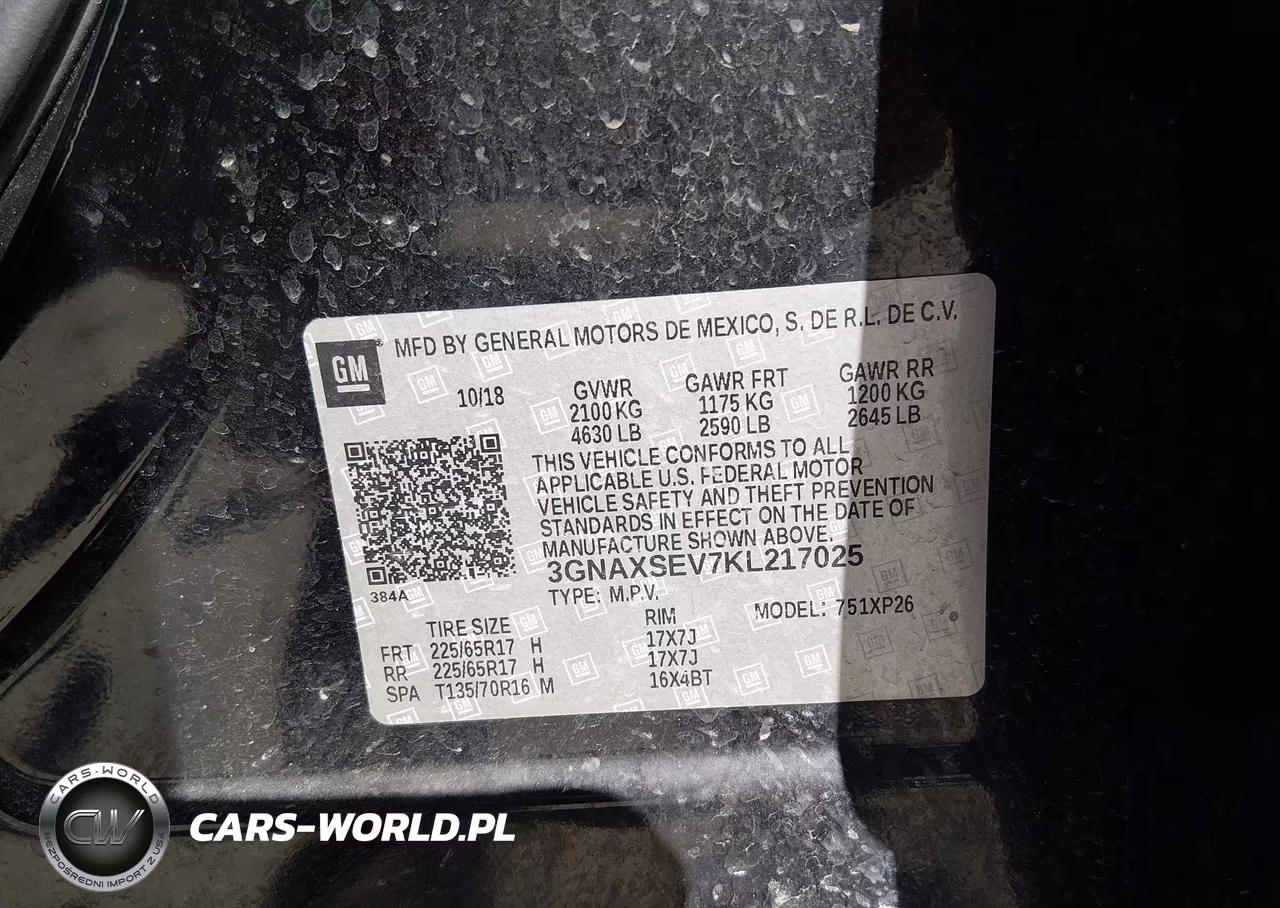 2019 Chevrolet Equinox Ls VIN:3GNAXSEV7KL217025 - 9