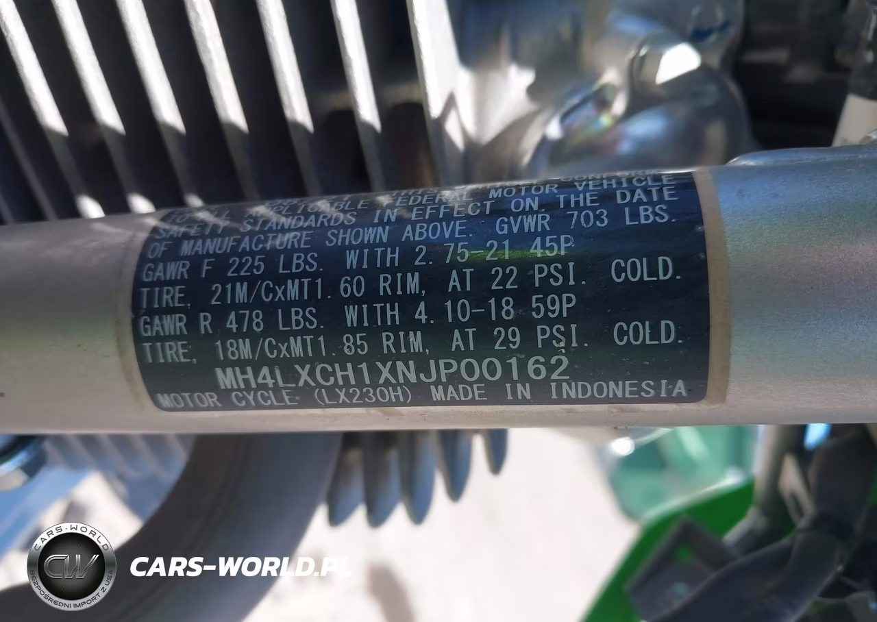 2022 Kawasaki Klx230 H VIN:MH4LXCH1XNJP00162 - 10