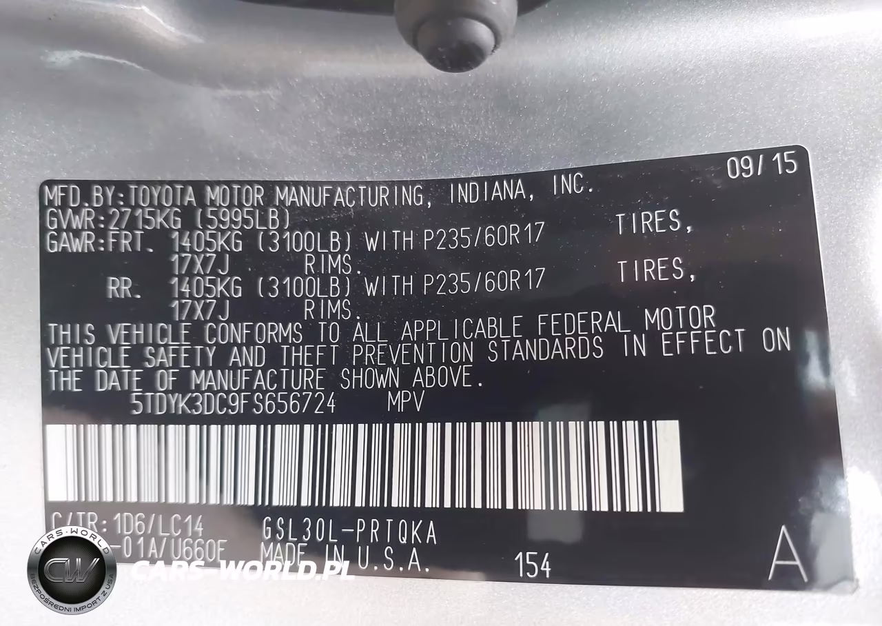 2015 Toyota Sienna Xle 8 Passenger VIN:5TDYK3DC9FS656724 - 9